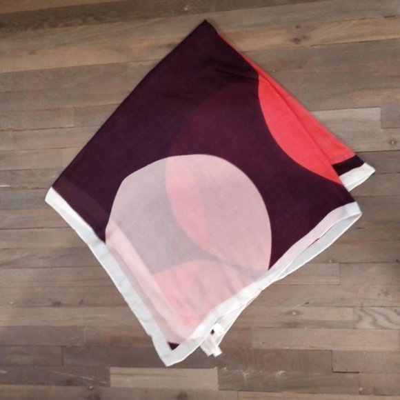 LOFT Polka Dot Geometric Square Scarf Circle Pattern Neck Tie One Size - Picture 3 of 6